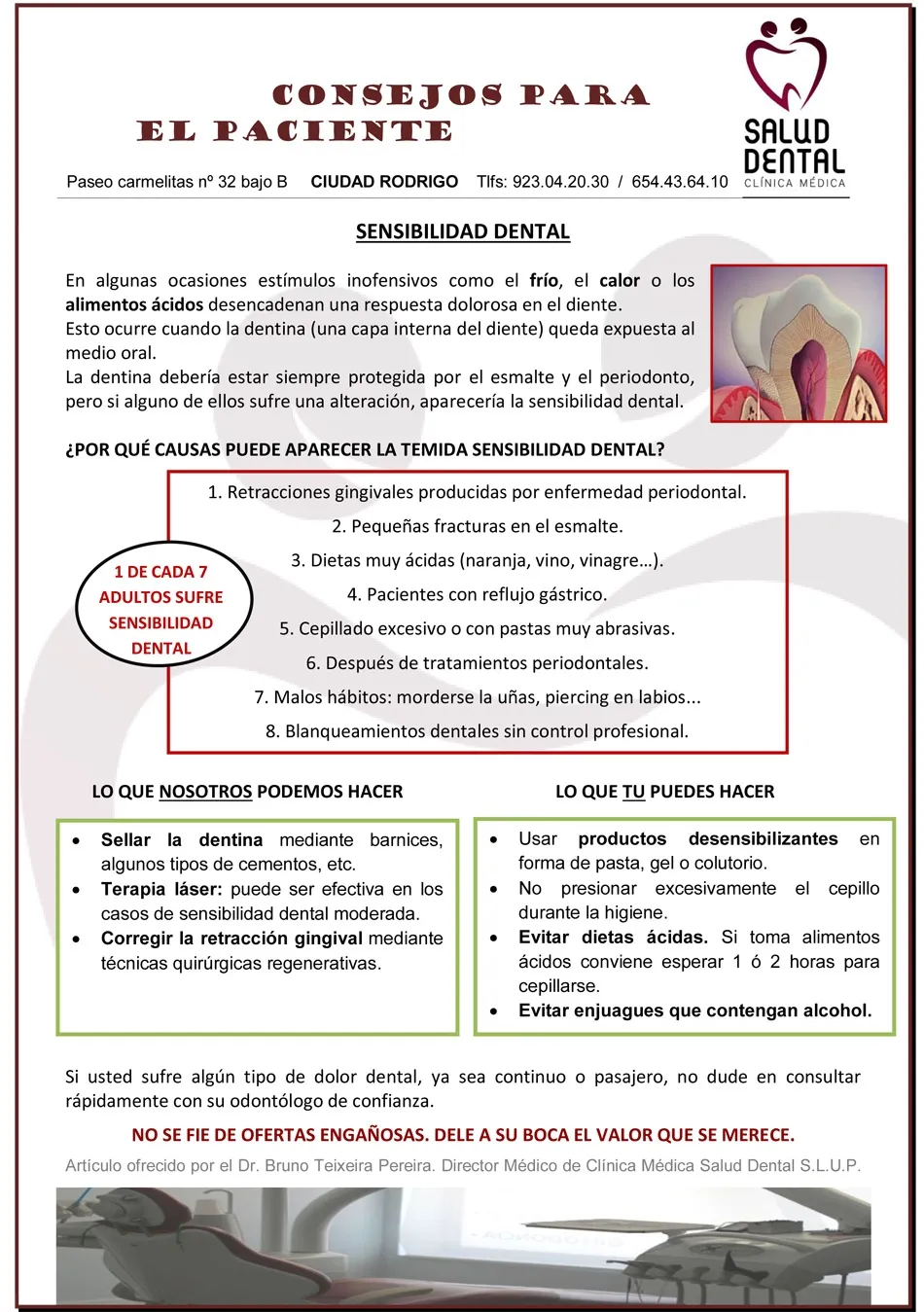 Combatir la sensibilidad dental de la mano de profesionales