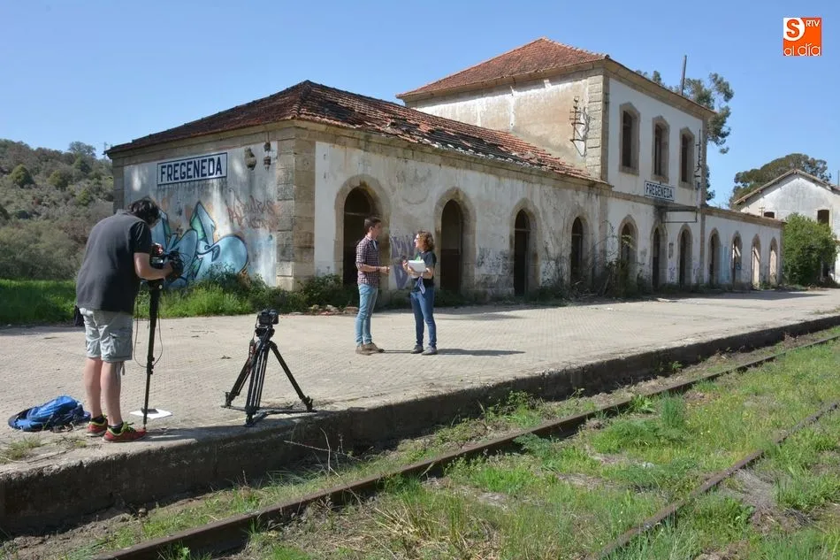 Una imagen del rodade en la estación de La Fregeneda / E. Corredera