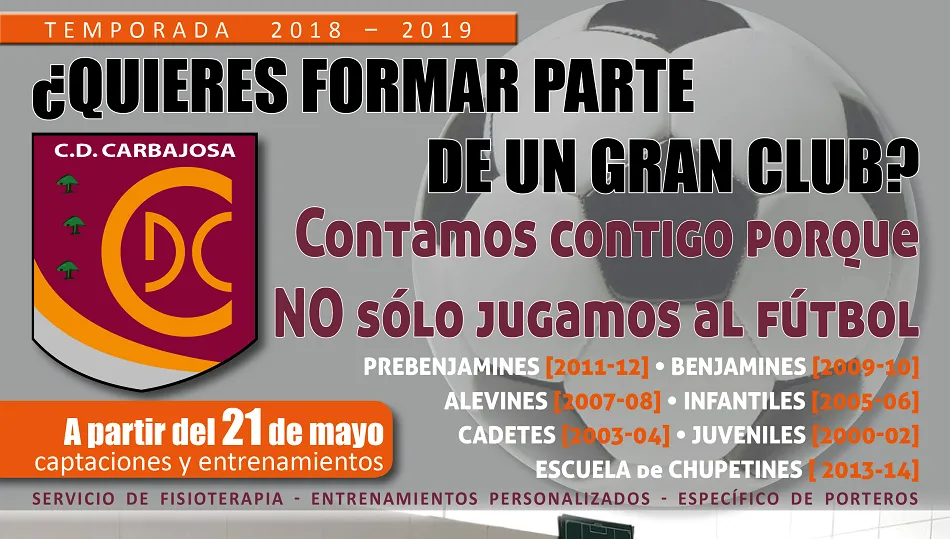 El CD Carbajosa realiza sus captaciones para la 2018-19 la próxima semana