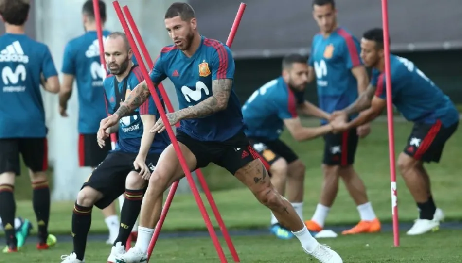 Entrenamiento de la Selección española, que debuta en el Mundial este viernes