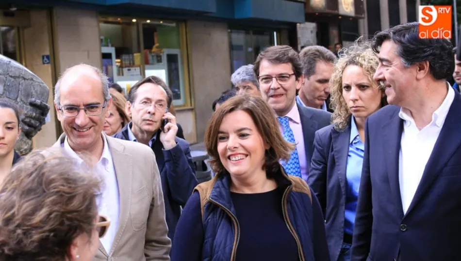 Soraya Sáenz de Santamaría en una de sus visitas a Salamanca