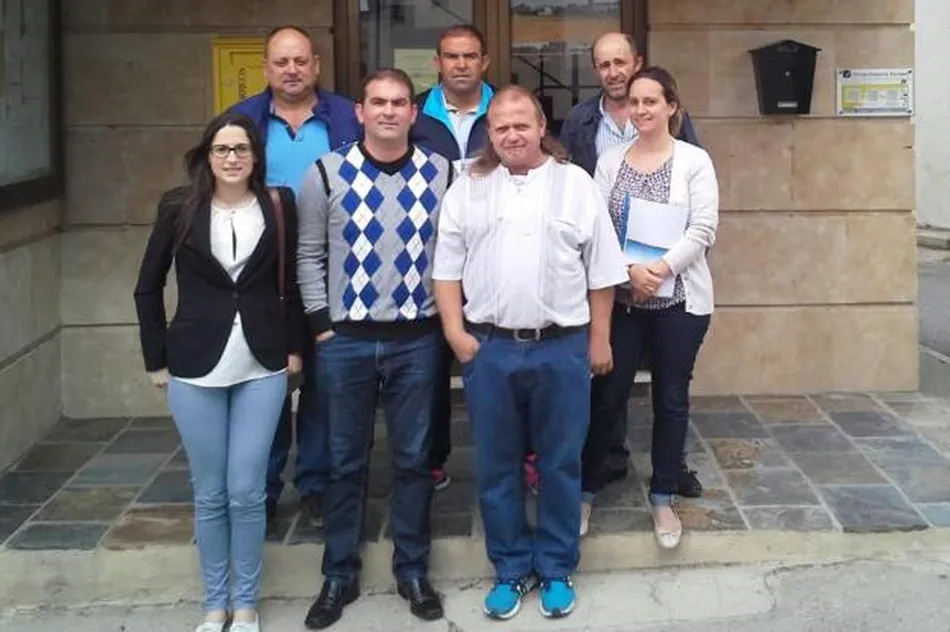 Carlos Gallego, Clara Gallego, Juan Carlos Fraile, Rebeca Vicente, Miguel Fraile, Celestino Sánchez y José Justo Ledesma, la actual Corporación Municipal.
