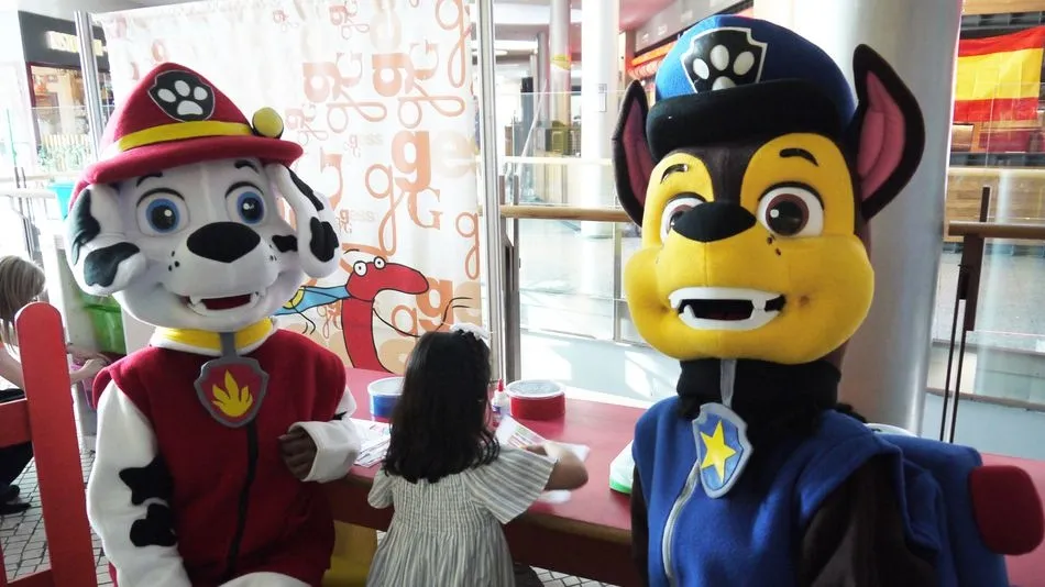 Personajes de La Patrulla Canina, en el taller celebrado este viernes