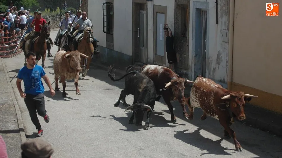 Bonito encierro a caballo el que este sábado se ha desarrollado en Bogajo con motivo de las fiestas de San Juan / SILVESTRE