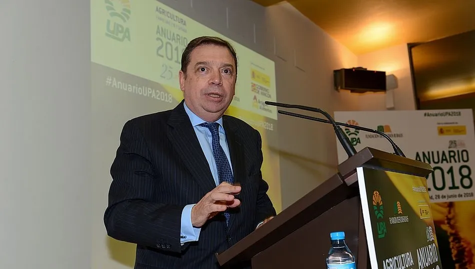 El ministro, durante la presentación del anuario de UPA