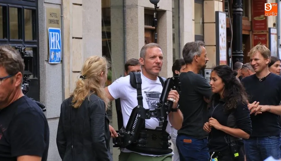 Rodaje de la productora germana en la Rúa Mayor. Foto de Alberto Martín