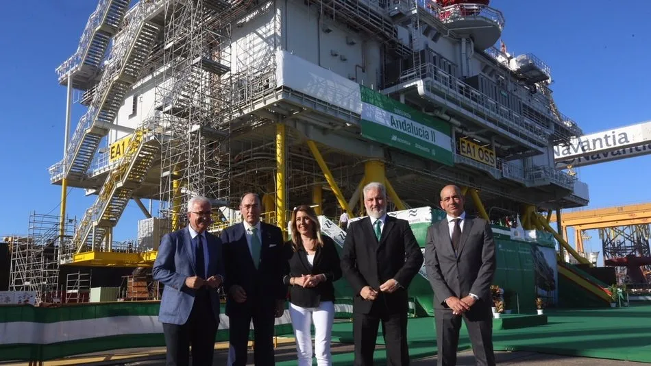 (De izquierda a derecha) Manuel Jiménez Barrios, Ignacio Galán, Susana Díaz, José Esteban García Vilasánchez y Pablo López Díez.