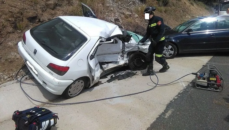 Estado en el que quedó el vehículo del herido grave