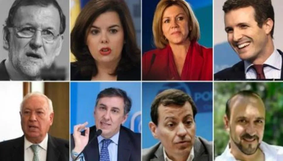 Candidatos a la presidencia del PP, junto a Rajoy, arriba a la izquierda
