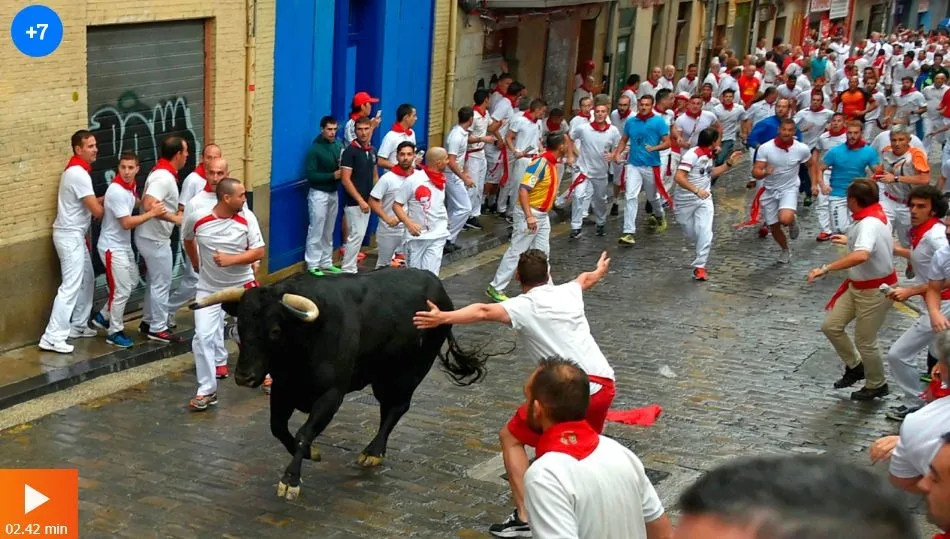 Los toros charros dieron buen juego en el primer encierro de los sanfermines