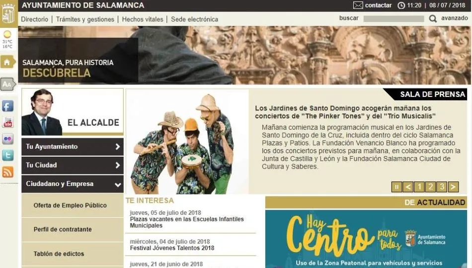 Web del Ayuntamiento de Salamanca
