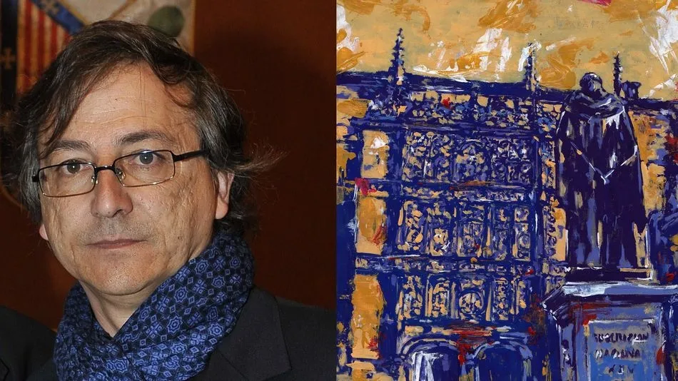 Elías con su pintura (composición de José Amador Martín).