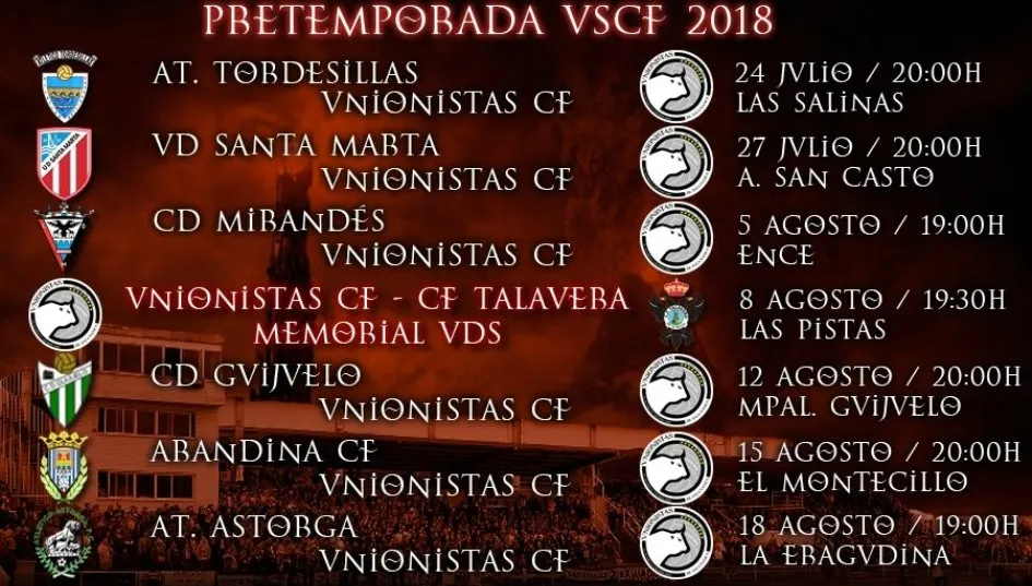 Unionistas cierra su calendario de pretemporada con siete partidos 