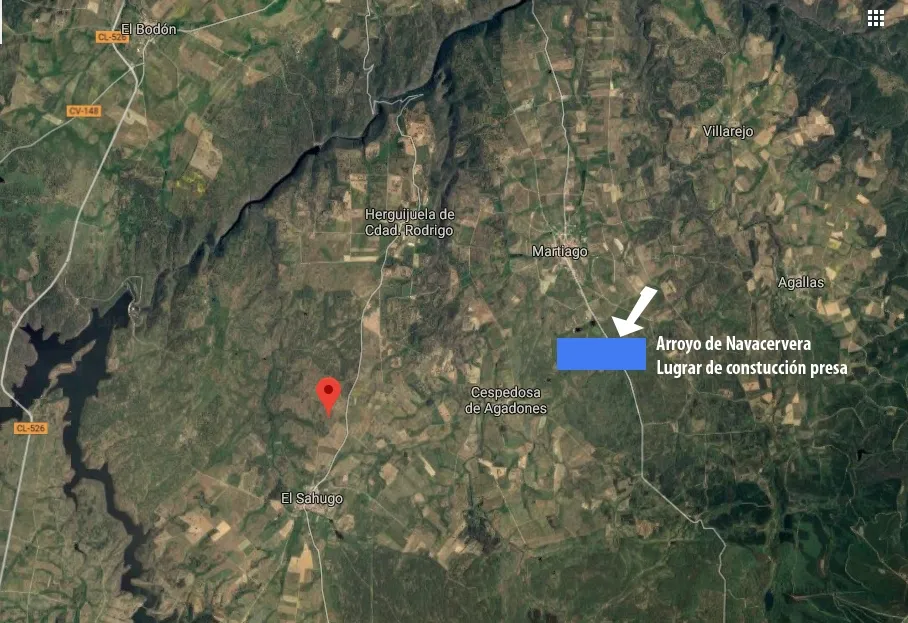 Lugar donde se construyó la nueva presa que en teoría abastecería de agua a los pueblos mancomunados