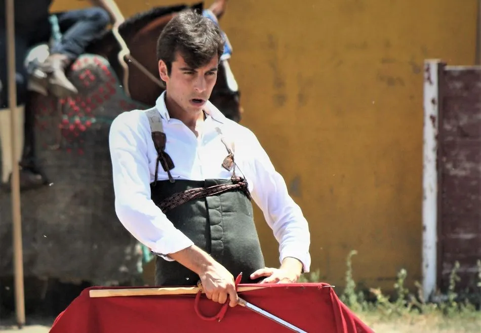 Alejandro Marcos, tentando este sábado en la ganadería de Diego Tabernero