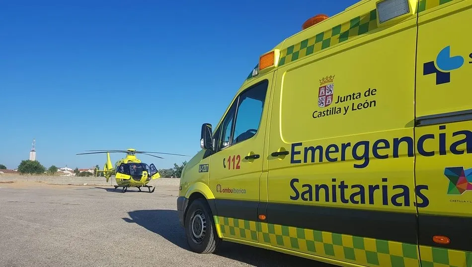 	Momento del traslado en helicóptero desde La Fuente de San Esteban / HEMS