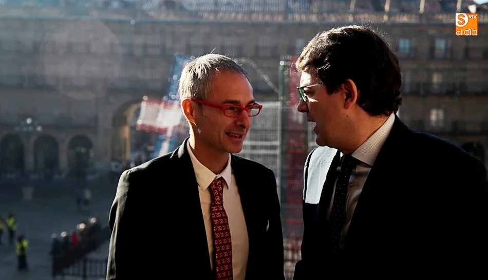 Ricardo Rivero, rector de la USAL, junto al alcalde de Salamanca, Alfonso Fernández Mañueco