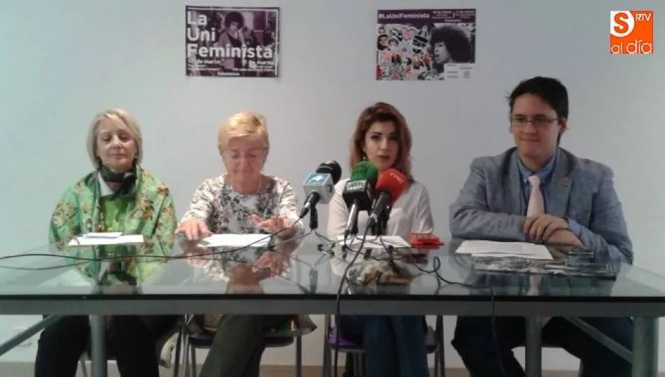 Isabel García, Pilar Moreno, Elena Vaquero e Ignacio Paredero, integrantes de Podemos Salamanca