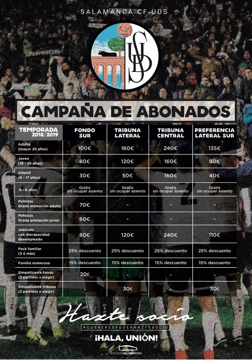 El Salamanca UDS abrirá todo el estadio y habrá abonos para adultos desde 100 euros