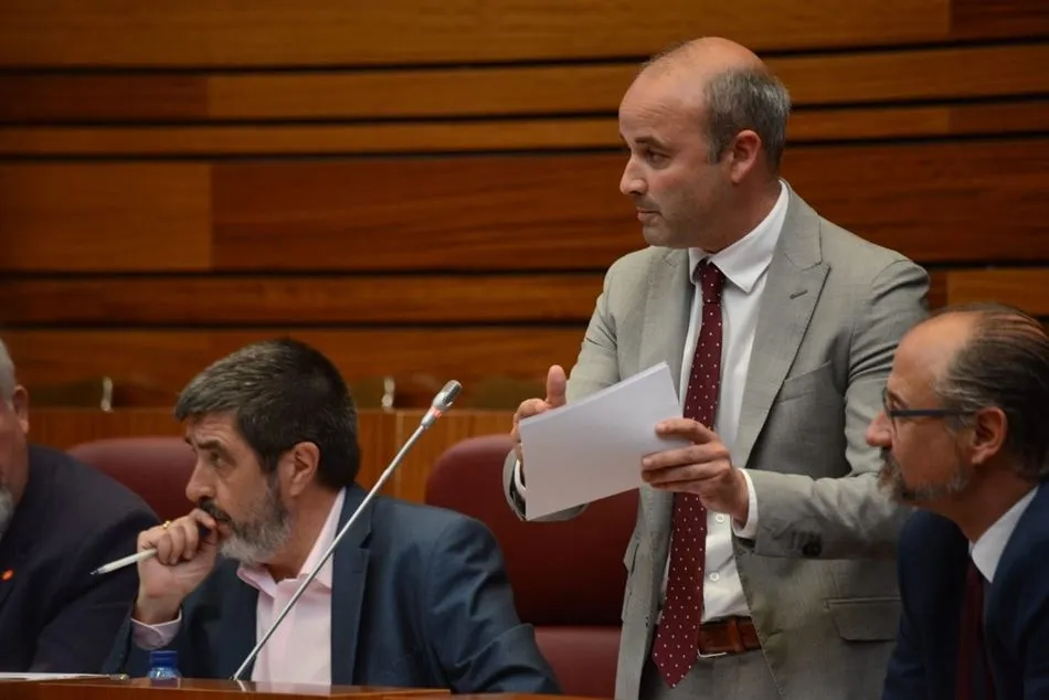 El procurador David Castaño, durante una intervención en las Cortes de Castilla y León