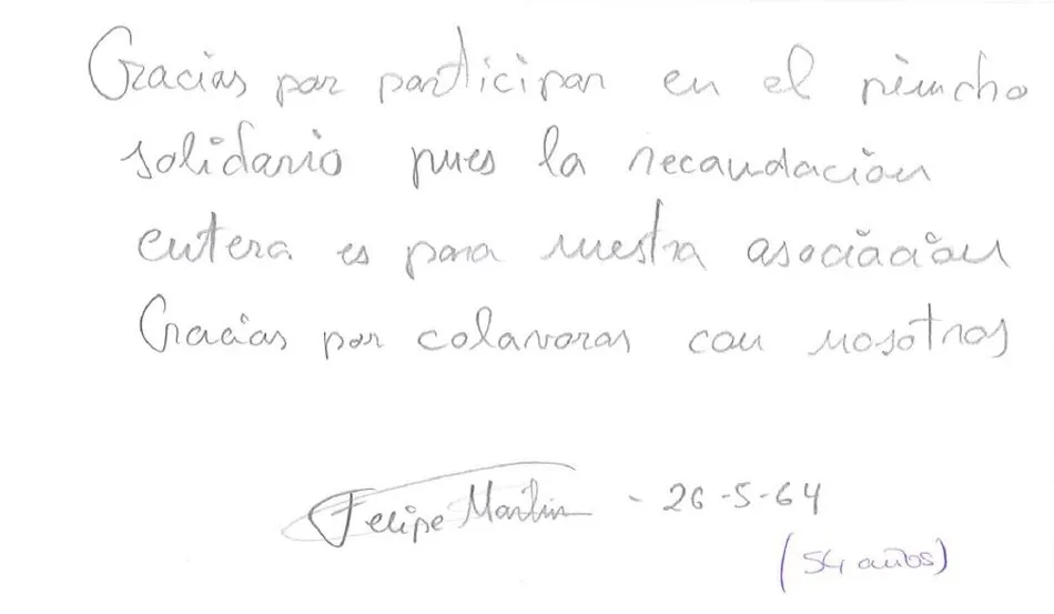 Los usuarios de AFEMC agradecen a Villamayor su apoyo a través del Pincho Solidario  