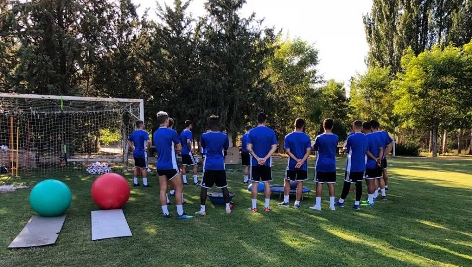Los jugadores del Salamanca CF UDS durante un entrenamiento de pretemporada. Foto: www.salamancacfuds.com