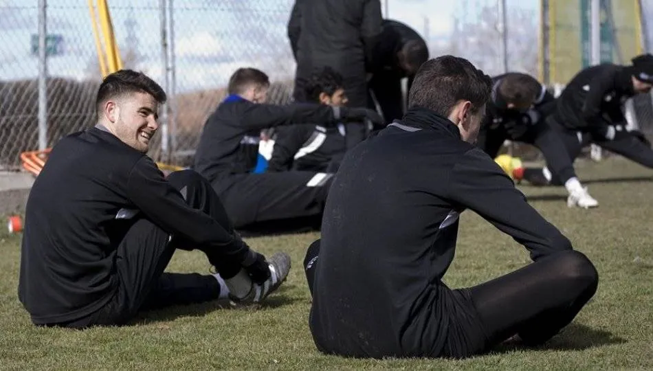 Unionistas en un entrenamiento de la pasada temporada / Foto de Rubén Arévalo, USCF.