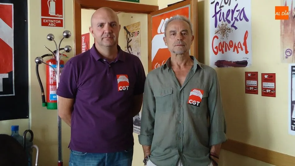 César Rodrigo Vicente (secretario de Organización del SOV Salamanca) y Desiderio Martín Corral (Gabinete de Estudios Jurídicos Confederal)