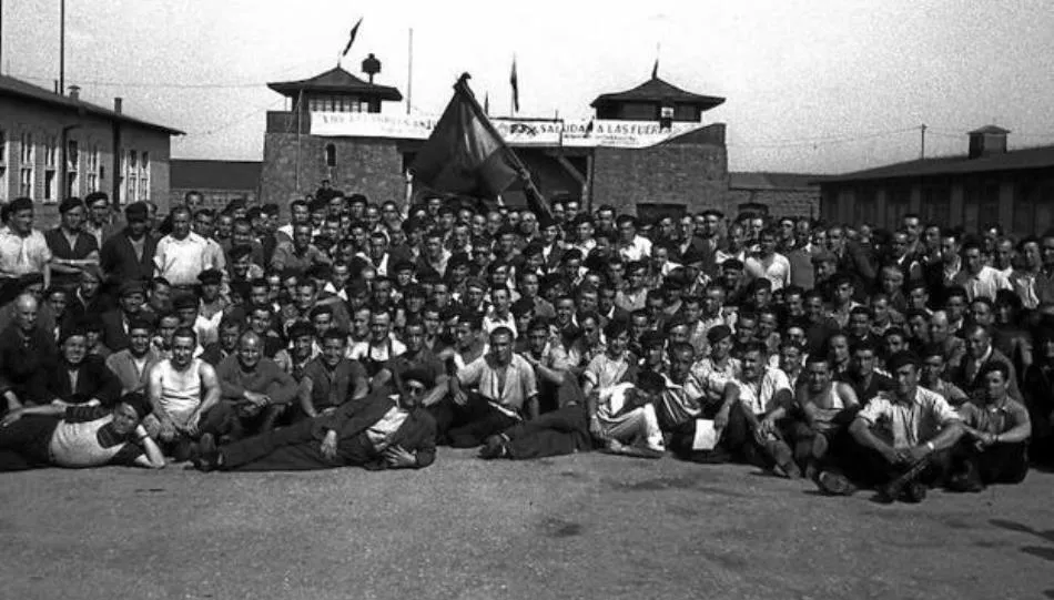 Fotografía de Francesc Boix de los presos españoles tras la liberación de Mauthausen. Foto de El Norte de Castilla