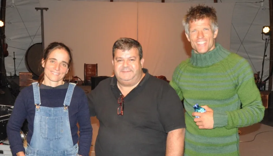 los artistas Nicole et Martin junto al concejal de Cultura, Francisco Miguel García