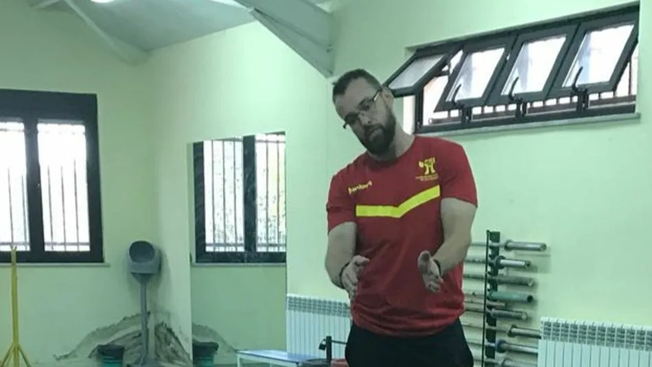 Javier Flores, durante un entrenamiento.