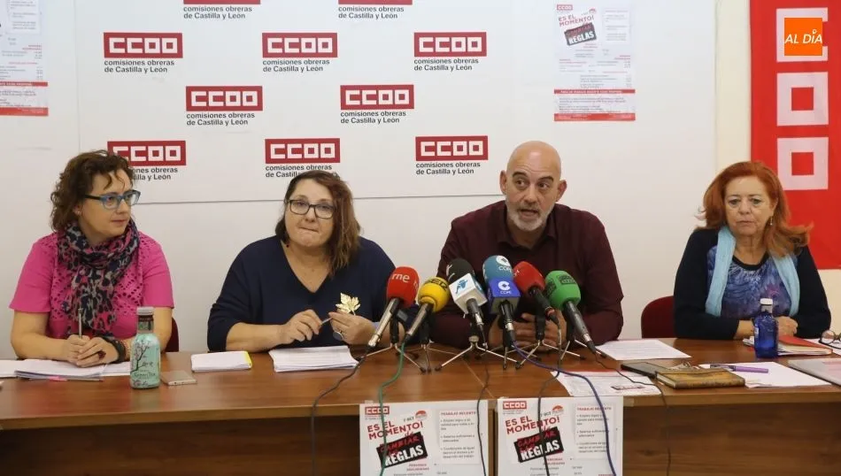 Rueda de prensa de CCOO sobre la precariedad laboral de Salamanca. Foto de Alberto Martín