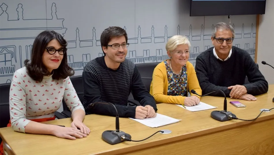 Virginia Carrera, Gabriel Risco, Pilar Moreno y Gabriel de la Mora, concejales de Ganemos Salamanca