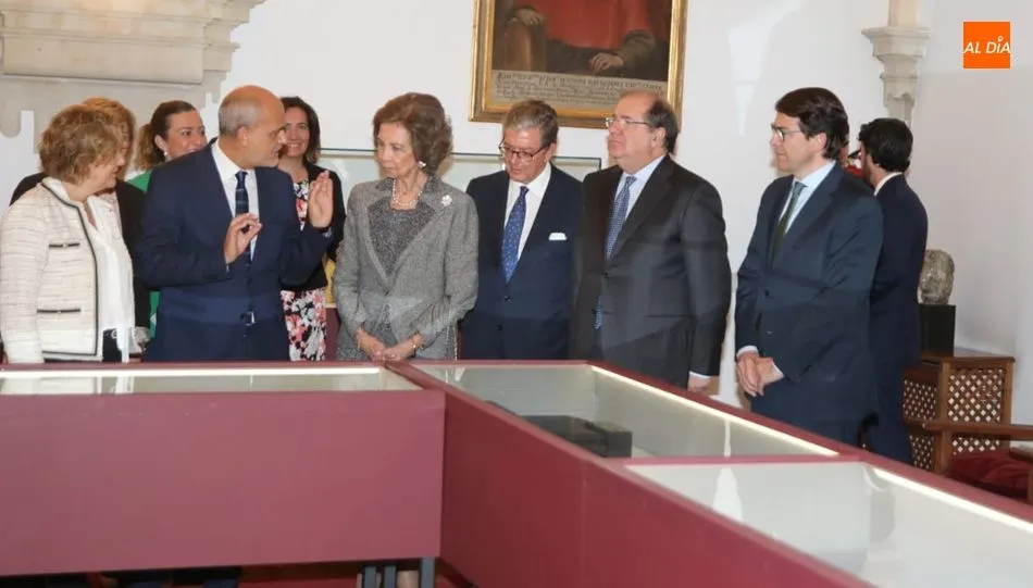 Doña Sofía, durante la visita a la Casa-Museo Unamuno. Fotos: Alberto Martín