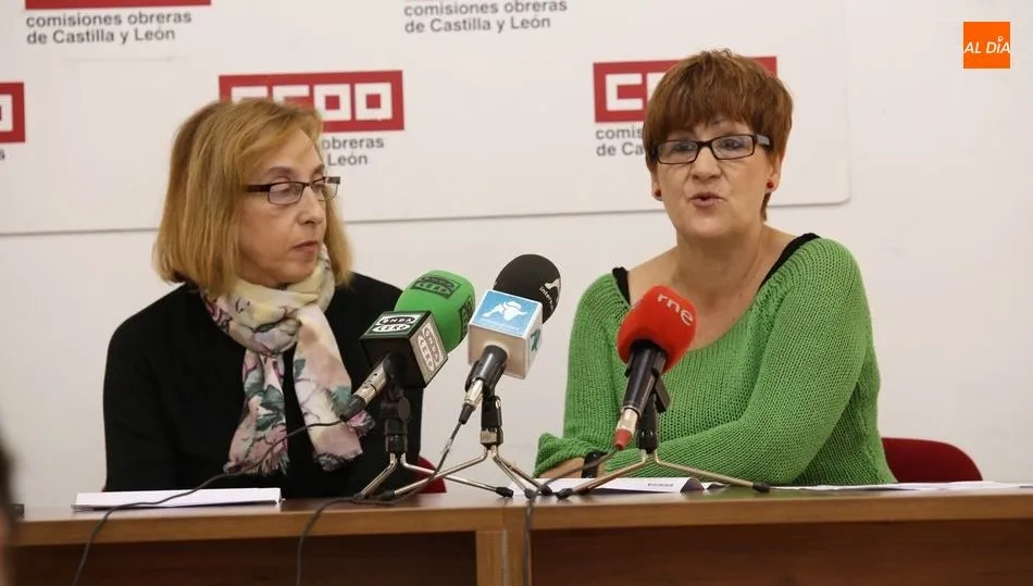 Natividad Ortiz y Pilar Blanco han presentado la campaña en CCOO. Foto: Alberto Martín  ta