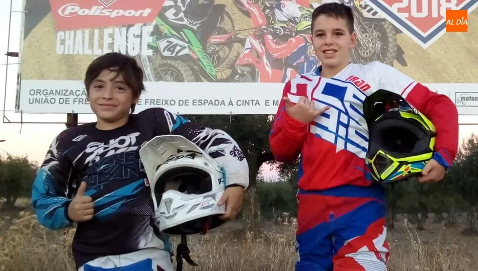 Ander Redero y Fran San Matías tras el entrenamiento en Freixo
