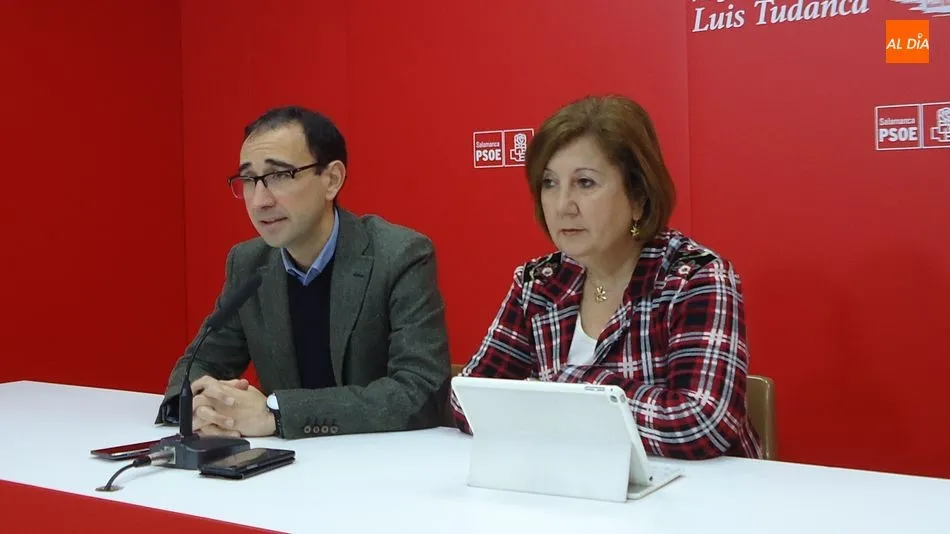 Los parlamentarios socialistas David Serrada y Rosa López