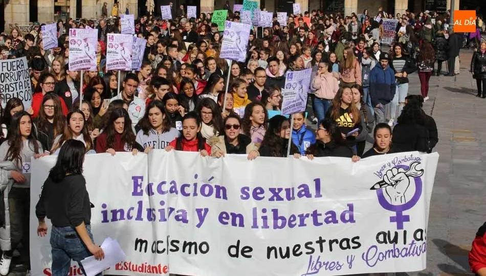 La manifestación de estudiantes ha partido desde la Plaza Mayor para finalizar en Anaya. Foto: Alberto Martín