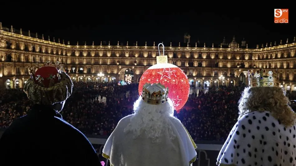 Los Reyes Magos, en la Plaza Mayor de Salamanca. Foto: Alex López.