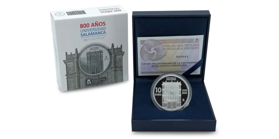 Moneda de la colección 800 años de la Universidad de Salamanca