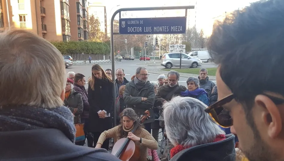 Momento del homenaje al doctor Montes en Madrid