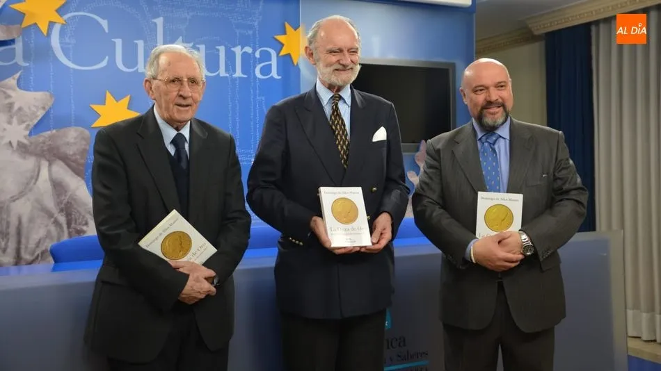 Domingo de Silos Manso, junto a Olegario González de Cardedal y Basilio Rodríguez. Foto de Lydia González