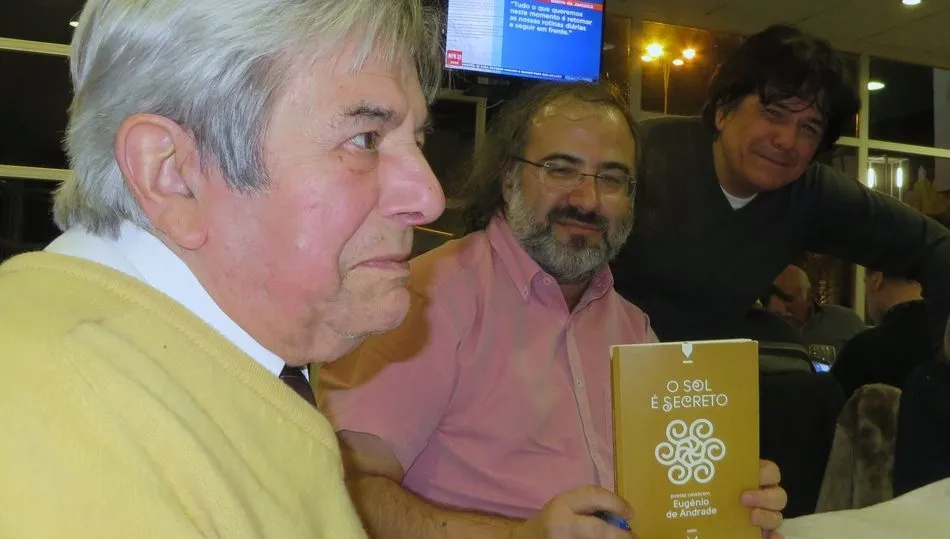 António Salvado, Alencart y el antólogo Pedro Salvado / Foto: Jacqueline Alencar