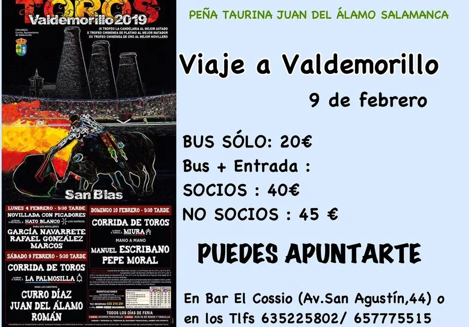 La Peña Taurina Juan del Álamo organiza un viaje a Valdemorillo
