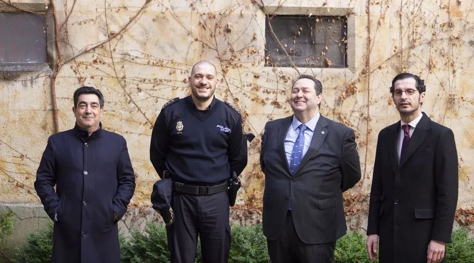 Los presidentes de la Cámara de Comercio y CES, junto al nuevo comisario jefe de la Policía Nacional