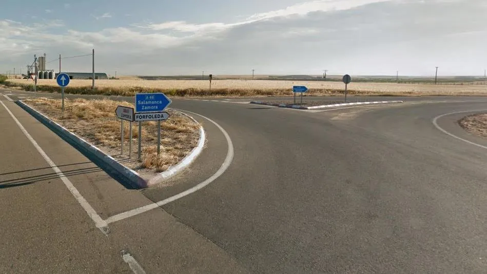 Cruce de Forfoleda, en la N-630, donde tenía lugar este accidente. Foto Google Maps