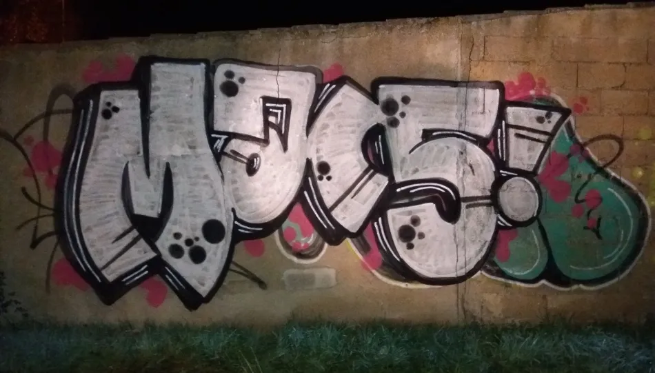 Una de las pintadas que estaba realizando uno de los detenidos