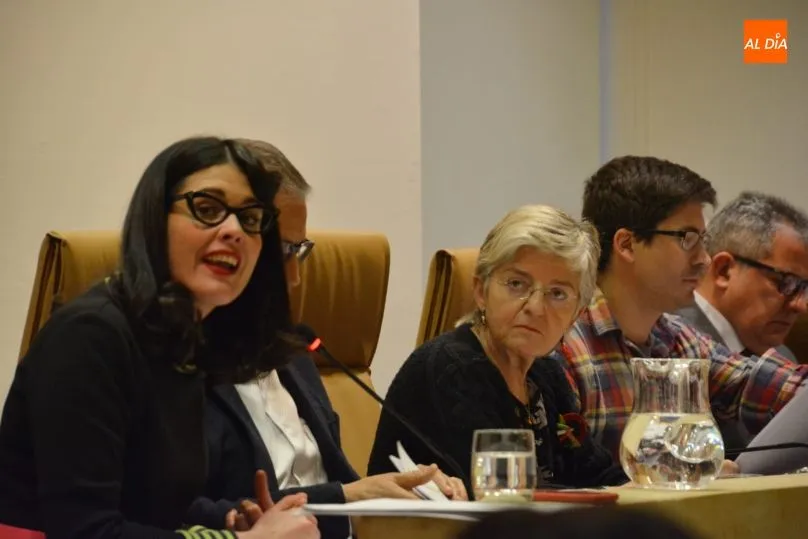 Concejales de Ganemos durante el debate de los presupustos. Fotos: Lydia González