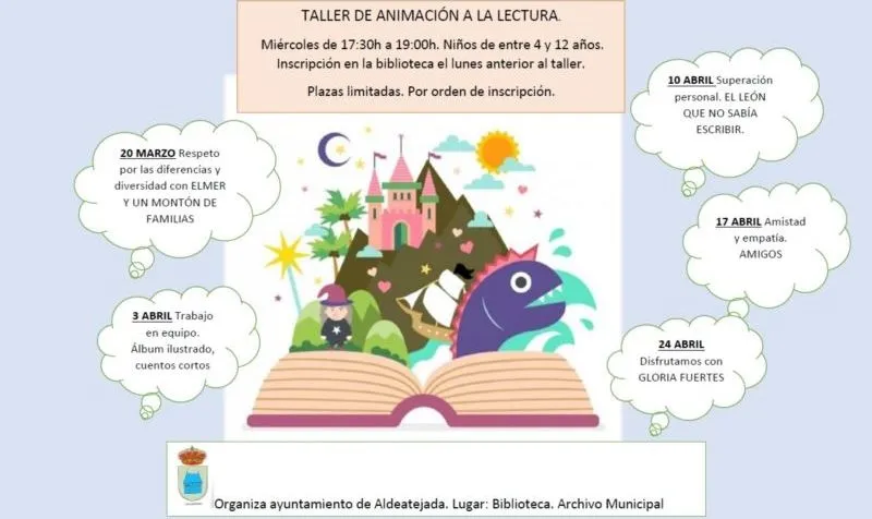 La biblioteca de Aldeatejada programa cinco talleres infantiles de animación a la lectura