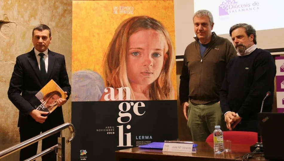 Tomás Gil Rodrigo, director del Servicio Diocesano de Patrimonio Artístico y Cultural, José María Vicente, miembro del departamento de Arte de la Fundación Las Edades del Hombre, y Adolfo Domínguez, jefe del servicio territorial de Cultura de la Junta de